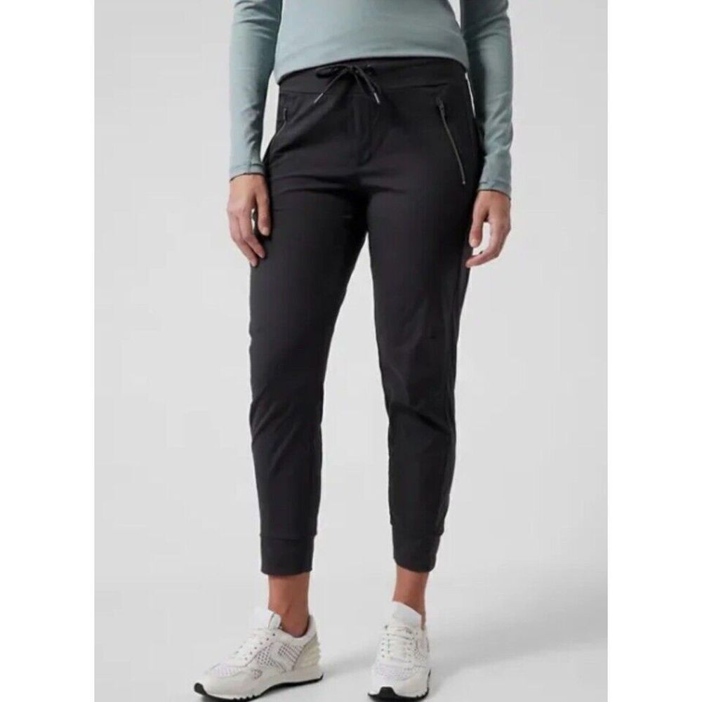 ATHLETA Black Trekkie North Jogger Athleisure Waist Tie Pull On Pants Size 4